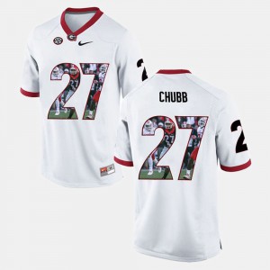 For Men White Player Pictorial High School #27 Georgia Nick Chubb Jersey 685657-639