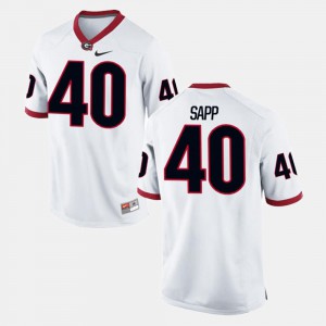 #40 NCAA Alumni Football Game White Men's Georgia Bulldogs Theron Sapp Jersey 350277-426
