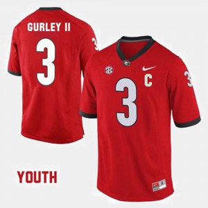 Stitch Red College Football Georgia Todd Gurley II Jersey #3 Youth 509888-442