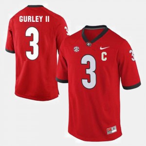 GA Bulldogs Todd Gurley II Jersey For Men's College Football Stitch #3 Red 854984-774