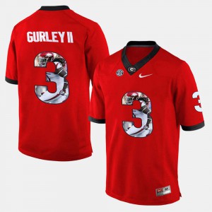 University of Georgia Todd Gurley II Jersey For Men Red Stitched Player Pictorial #3 213438-354