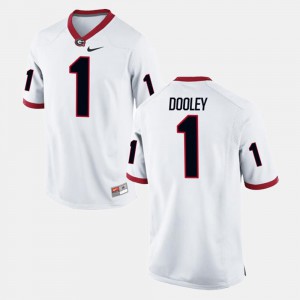 White Stitched Men's GA Bulldogs Vince Dooley Jersey #1 Alumni Football Game 435604-739