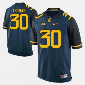 Mens Alumni Football Game Blue WVU J.T. Thomas Jersey #30 Embroidery 999668-164