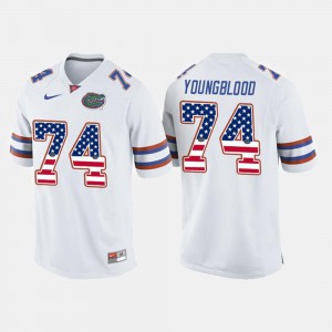 For Men's White Official Gators Jack Youngblood Jersey #74 US Flag Fashion 699912-142