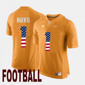 #1 Player University Of Tennessee Jalen Hurd Jersey Orange US Flag Fashion Mens 482024-617