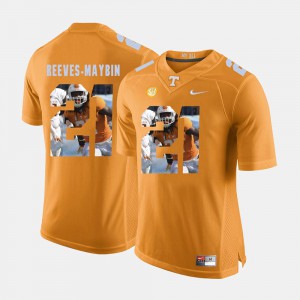 Pictorial Fashion Tennessee Jalen Reeves-Maybin Jersey For Men's Orange #21 NCAA 826565-426