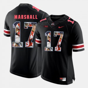 College Black #17 For Men's Pictorial Fashion Ohio State Buckeye Jalin Marshall Jersey 786330-193