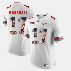 #17 College For Men Pictorial Fashion White OSU Jalin Marshall Jersey 776023-221