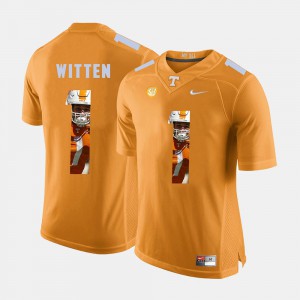 For Men's UT VOLS Jason Witten Jersey Orange Pictorial Fashion Stitch #1 126934-495