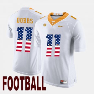 For Men US Flag Fashion Tennessee Joshua Dobbs Jersey White #11 College 678607-807