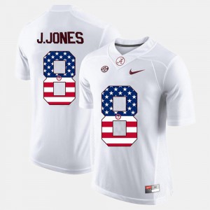 White US Flag Fashion For Men's #8 Bama Julio Jones Jersey Stitched 580854-976