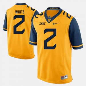#2 West Virginia Ka'Raun White Jersey Alumni Football Game Gold For Men's Stitched 766976-786