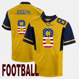 Official US Flag Fashion Gold Men WVU Karl Joseph Jersey #8 933256-646