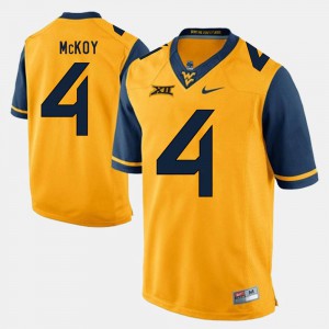 Mens Alumni Football Game #4 Stitch Mountaineers Kennedy McKoy Jersey Gold 747223-985