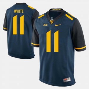 West Virginia Mountaineers Kevin White Jersey #11 Blue For Men Alumni Football Game Stitch 835654-632