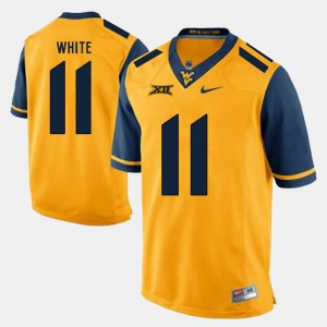 For Men Gold Alumni Football Game #11 Embroidery WV Kevin White Jersey 913586-708