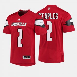 Red Louisville Cardinals Jamari Staples Jersey #2 University Men's College Football 814739-275