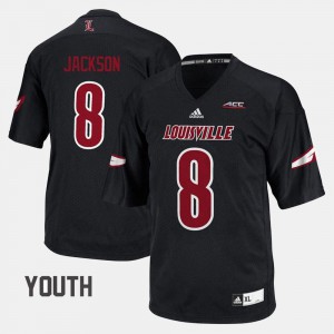 Youth(Kids) #8 College Football Stitched Black UofL Lamar Jackson Jersey 744454-992