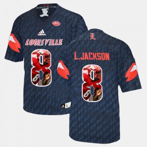 Mens Player Pictorial #8 Louisville Cardinals Lamar Johnson Jersey Embroidery Black 778974-623