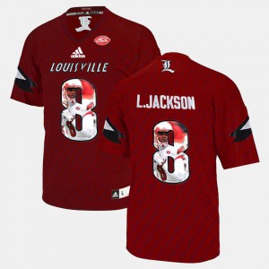Cardinal #8 Player Louisville Cardinals Lamar Johnson Jersey For Men Player Pictorial 449876-335