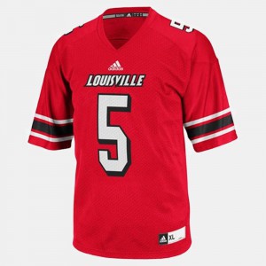 Youth Embroidery College Football Louisville Cardinals Teddy Bridgewater Jersey Red #5 872235-608