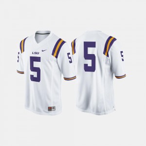 NCAA For Men's LSU Jersey #5 College Football White 148421-665