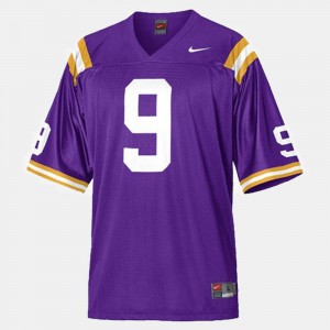 LSU Tigers Jordan Jefferson Jersey Stitched #9 Purple For Men's College Football 400187-470