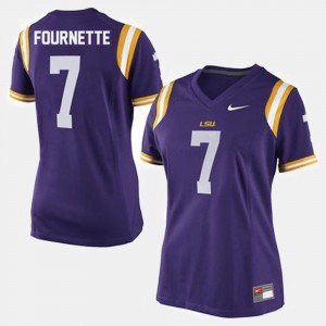 LSU Leonard Fournette Jersey Purple For Women College Football #7 College 337966-773