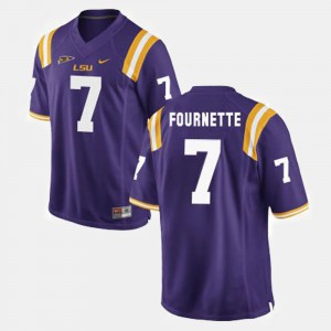 College Football Embroidery Tigers Leonard Fournette Jersey #7 For Men Purple 954262-719