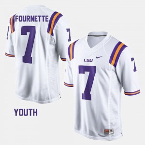 College Football Official #7 Tigers Leonard Fournette Jersey White Youth 504890-672