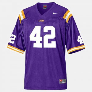 Youth Stitch College Football LSU Michael Ford Jersey Purple #42 979864-847
