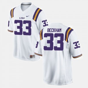 Mens Louisiana State Tigers Odell Beckham Jr. Jersey White #33 College Football University 895545-312