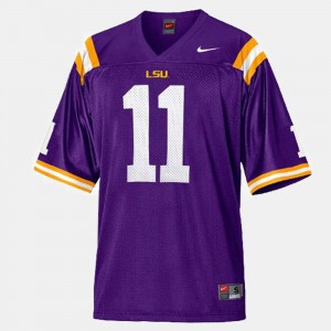 Men College Football Official Purple LSU Tigers Spencer Ware Jersey #11 886122-438