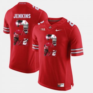 #2 For Men's Pictorial Fashion Player Ohio State Buckeye Malcolm Jenkins Jersey Scarlet 135587-910