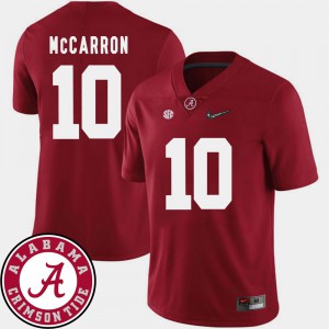 For Men Crimson Embroidery 2018 SEC Patch Alabama Crimson Tide AJ McCarron Jersey #10 College Football 177711-576