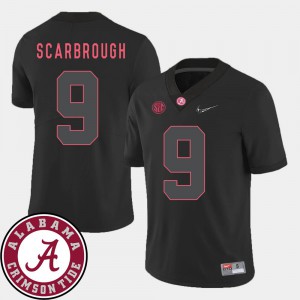 For Men Roll Tide Bo Scarbrough Jersey #9 College Football Black 2018 SEC Patch Embroidery 638141-638