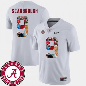 College Football #9 Pictorial Fashion University of Alabama Bo Scarbrough Jersey White Men's 725637-957