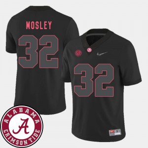 Alabama C.J. Mosley Jersey Black College Football #32 For Men Official 2018 SEC Patch 150443-416