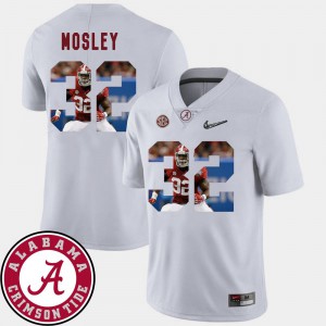 Men's Football Pictorial Fashion Player Alabama Roll Tide C.J. Mosley Jersey White #32 460939-234