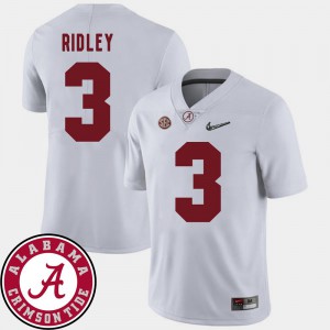 Roll Tide Calvin Ridley Jersey #3 Men College White 2018 SEC Patch College Football 642753-216