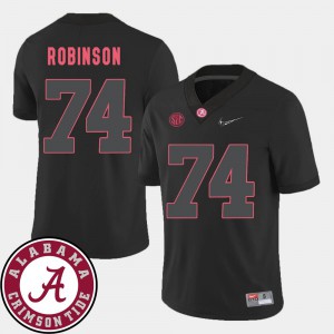 Official College Football Men #74 2018 SEC Patch Black Alabama Crimson Tide Cam Robinson Jersey 156546-112
