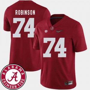 Stitch 2018 SEC Patch Alabama Roll Tide Cam Robinson Jersey #74 Crimson For Men's College Football 244237-668