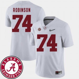 2018 SEC Patch White #74 Embroidery Bama Cam Robinson Jersey Men College Football 330220-455