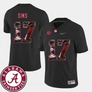 Alumni #17 Football For Men's Pictorial Fashion Black Roll Tide Cam Sims Jersey 895470-230