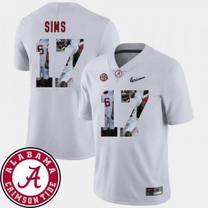 Men's Football Pictorial Fashion College University of Alabama Cam Sims Jersey White #17 829892-145