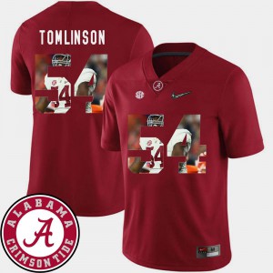 Football Pictorial Fashion #54 Alabama Dalvin Tomlinson Jersey Crimson Mens Embroidery 778978-456