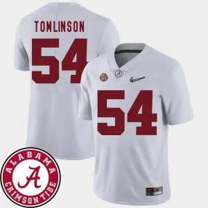 Official For Men 2018 SEC Patch #54 College Football Bama Dalvin Tomlinson Jersey White 845315-458