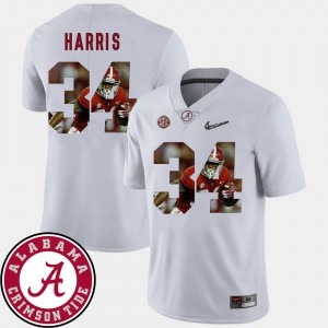 Men Stitched White Pictorial Fashion Football Roll Tide Damien Harris Jersey #34 976961-619
