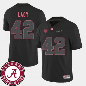 Men #42 College Football Alabama Eddie Lacy Jersey 2018 SEC Patch Official Black 808441-845