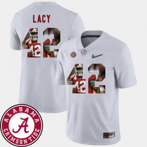 Pictorial Fashion White Football For Men Embroidery University of Alabama Eddie Lacy Jersey #42 679616-986